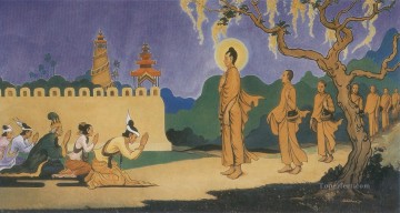 buddha visited rajagaha city Buddhism Oil Paintings